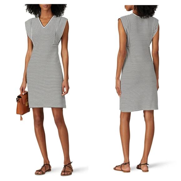 Derek Lam Collective Striped V-Neck Dres size 52 XL - Picture 1 of 6